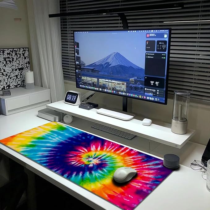 Cool Tie Dye Art Mouse Pad Extended Large Gaming Mousepad XL Big Long Oversized Desk Mat Stitched Edges 31.5 X 11.8 Inch for Home Office