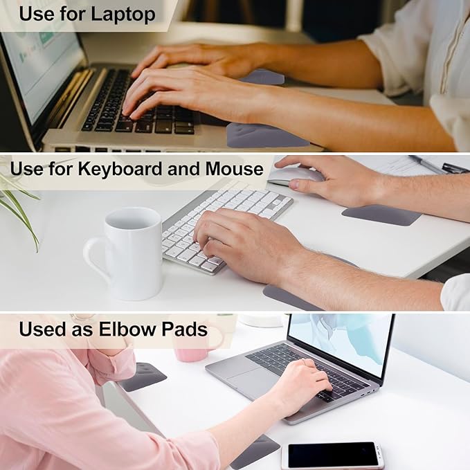 Ergonomic Wrist Rest for Laptop, Upgraded Laptop Wrist Support Pad for Computer Keyboard, Relieve Wrist Pain and Carpal Tunnel(Gray)