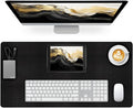 Leather Desk Pad Mat, Non-Slip Black Desk Mat, Large Mouse Pad for Desk, Waterproof Desk Computer Mat Desktop Protector for Office/Home, 31.5" x 15.7"