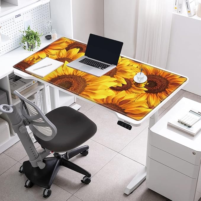 Gaming Mouse Pad 48 x 24 Giant Desk Mat XXXL Mousepad Extra Large Desk Pad Sunflower Full Huge Computer Mat for Protector Desktop Wireless Women