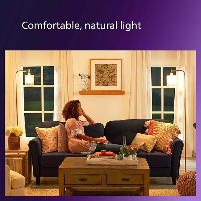 PHILIPS LED 40W A19 4-Pack Basic Soft White (2700K) 450 Lumen (6.5W = 40W) Frosted Flicker-Free Light Bulbs