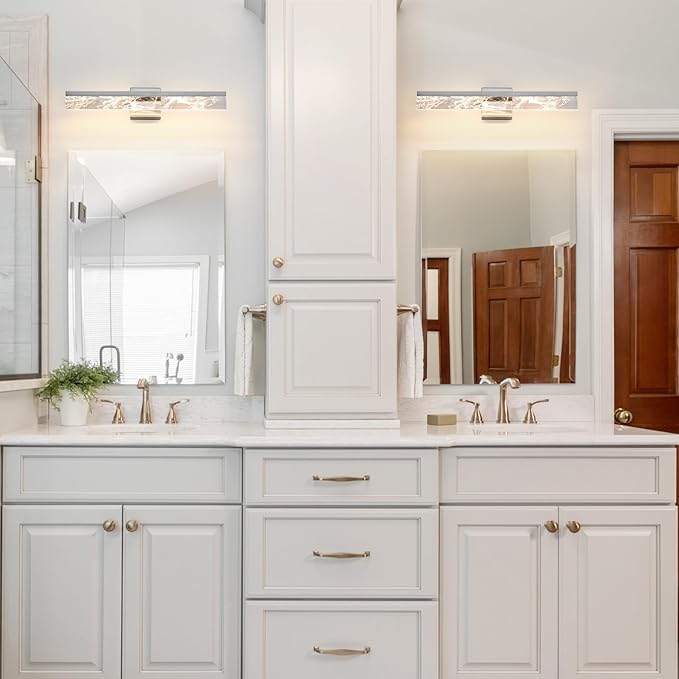 Brushed Nickel Vanity Light for Bathroom - 24 Inch Bathroom Lighting Fixtures Over Mirror 18W 3000K LED Vanity Lights Bar Modern Vanity Light Wall Mount