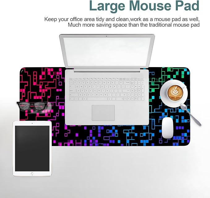 Color Gradient Extended Gaming Mouse Pad 31.5x11.8inches Large Desk Mat Anti-Slip Rubber Base & Durable Stitched Edges for Gamers Smooth Mouse Writing Surface for Desk Office/Home