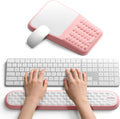 2-in-1 Keyboard & Mouse Wrist Rest Set – Ergonomic Wrist Support, Memory Foam Wrist Cushion with 8° Slope & Massage Nubs, Non-Slip PU Base, Relieves Wrist Strain & Carpal Tunnel from Long Typing