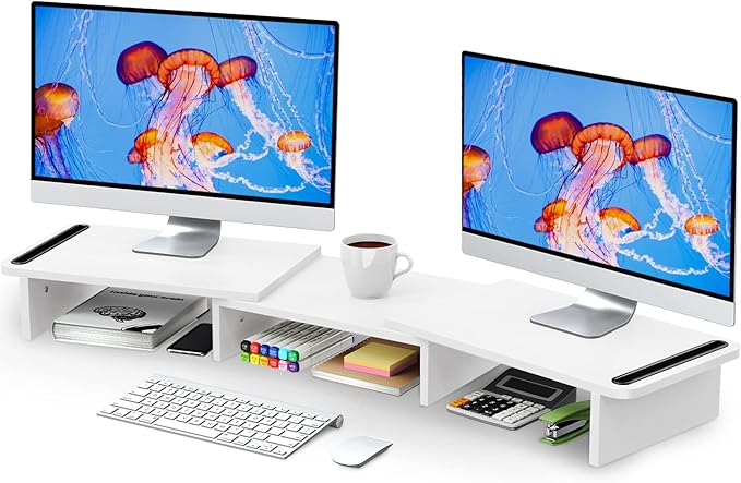 Zimilar Dual Monitor Stand Riser (Wood)

