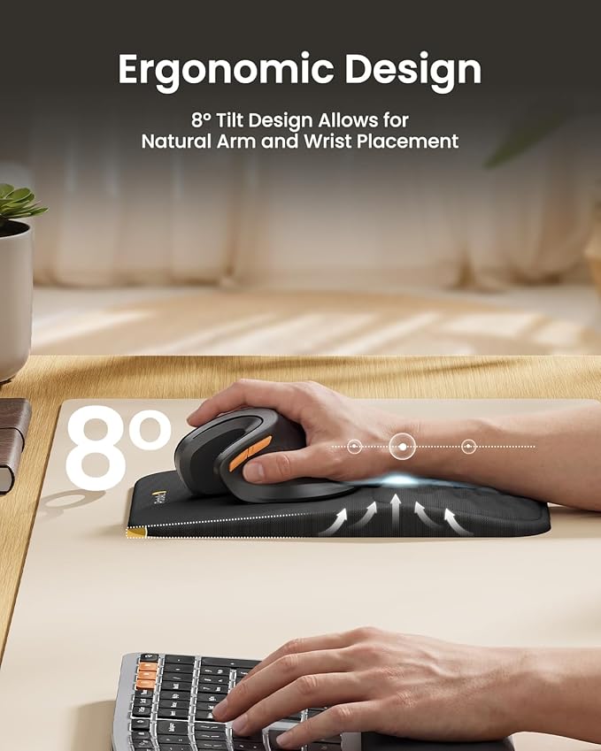 ProtoArc Ergonomic Mouse Pad with Wrist Rest, MP50 Mousepad with Massage Design, Soft Memory Foam and Non-Slip PU Base for Desk, Home, Office, 12x8 Inches, Black