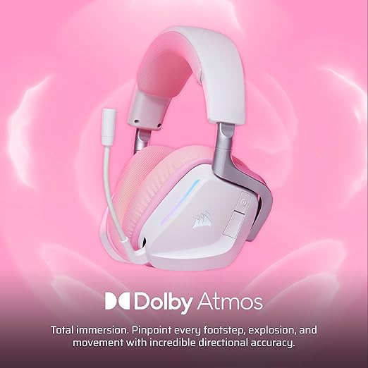 Corsair Void v2 Wireless Gaming Headset with Bluetooth for PC, PS5, PS4, Switch & Mobile – Dolby Atmos, Dual Wireless Multiplatform, Long Battery Life, Fast Charging – Pink