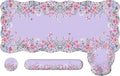 iCasso Desk Mat Set,Large Mouse Pad with Wrist Rest,Ergonomic Keyboard Wrist Support for Women,Girly Floral Computer Mat with Scalloped Edges,Non-Slip Desk Pad Home Office Gaming (Purple)