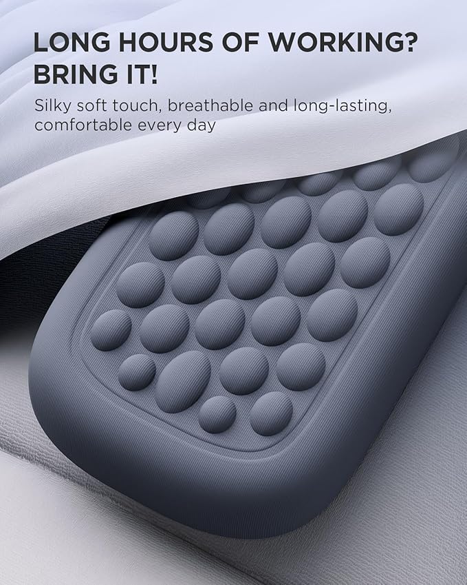 Lekvey Ergonomic Keyboard Wrist Rest, Silky Memory Foam with Massage Points Carpal Tunnel Support Wrist Pad Set for Office/Gaming, Typing Comfort, Gray-Black Gradient