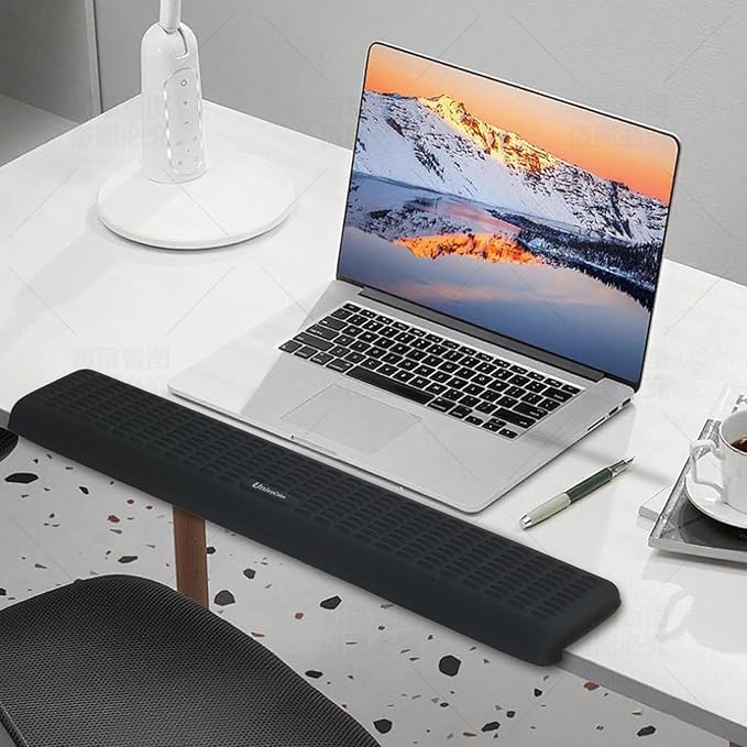 UnivoColors PostureUp L-Shaped Desk Long Wrist Rest Elbow, Non-Slip, Memory Foam, Desk Edge Support, Ergonomic Design for Long-Hour Work (23.6 * 3.9 inch One-Piece Design,Purple)