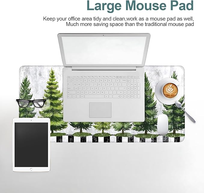 Christmas Tree Extended Gaming Mouse Pad 31.5x11.8inches Large Desk Mat Anti-Slip Rubber Base & Durable Stitched Edges for Gamers Smooth Mouse Writing Surface for Desk Office/Home