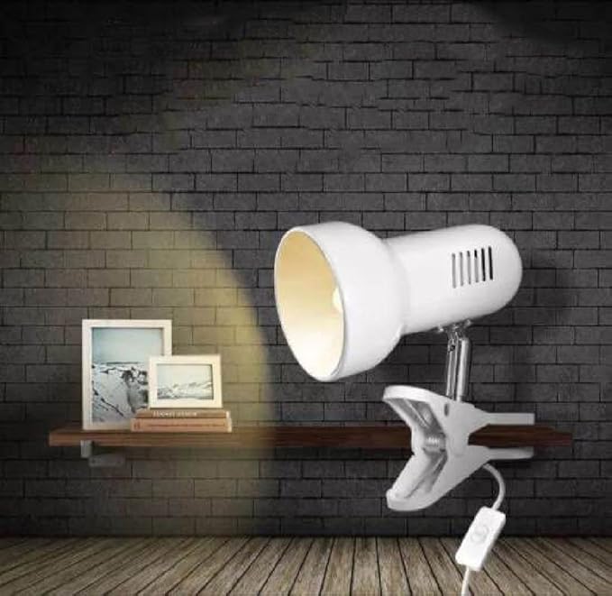 RONG&LAN Clip lamp,360° Rotation Clip on Lamp Portable Book Reading Light,Clamp on Desk/Table/Bunk Bed/Cupboard Home Lighting, (Desk lamp,Seven Colors for Your Choice) (Black)
