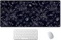 SSOIU Extended Gaming Mouse Pad (35.5x15.7 in), Large Stable Rubber Base Mousepad with Stitched Edges, Keyboard Mouse Mat Desk Pad for Work, Game, Office, Home - Space Galaxy Constellation