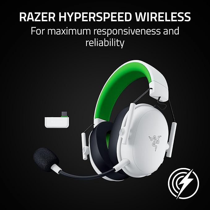 Razer BlackShark V3 X HyperSpeed Wireless Gaming Headset for Xbox: 50mm Drivers - Cardioid Mic - 2.4 GHz, Bluetooth - Works with PC, Mac, Nintendo Switch, Smartphone - Long Battery Life - White
