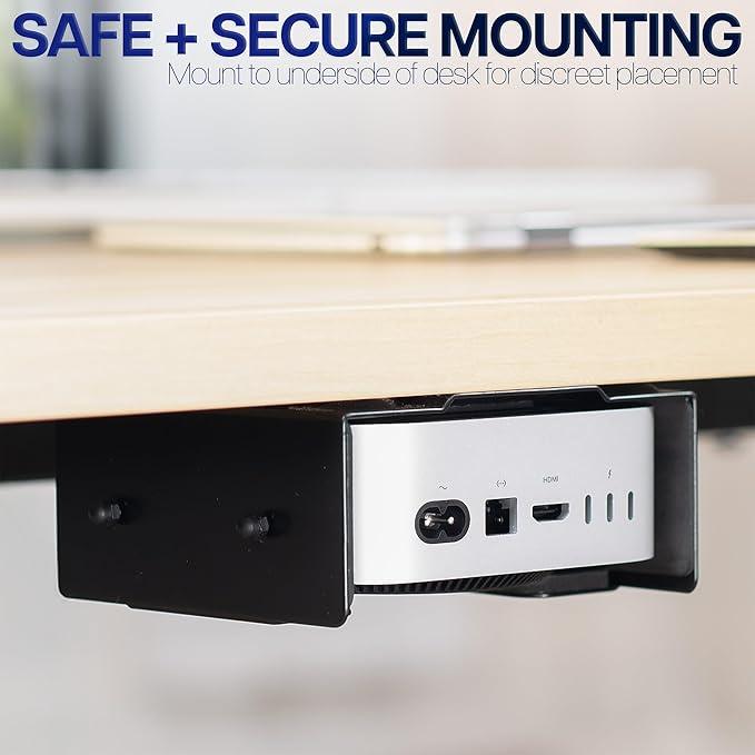 VIVO Behind Monitor VESA Mount Designed for Mac mini M4 and M4 Pro Model, (2024), Desk Clamp Option, Black, MOUNT-MINI24