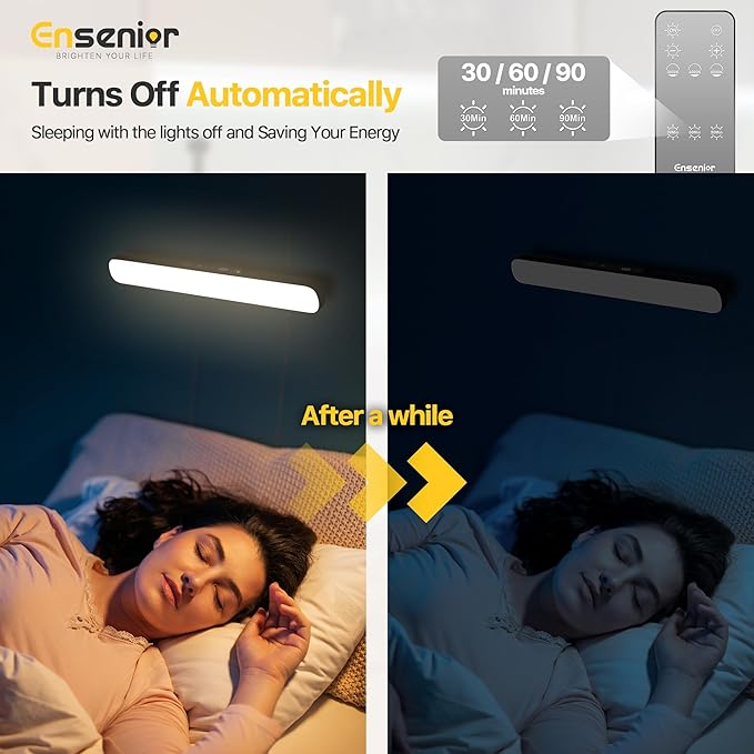 Upgraded Under Cabinet Lights Wireless, 2500mAh Rechargeable Battery Operated Lights with Digital Display, 130° Rotatable Magnetic Light Bar, Remote Control Dimmable Stick On Light for Mirror School