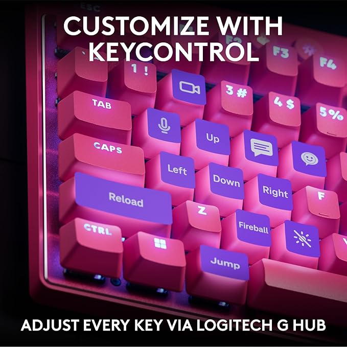 Logitech G PRO X TKL Rapid (Tenkeyless) Wired Gaming Keyboard: Magnetic Analog Switches with Rapid Trigger, Lightsync RGB, Detachable USB-C Cable, Volume Roller & Media Buttons - Magenta