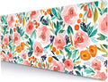 IMAYONDIA Large Floral Gaming Mouse Pad Mat with Stitched Edges, Extended Mousepad, Non-Slip Rubber Base Keyboard Pad, Desk Pad for Gamer, Office, (31.5” x 11.8” x 0.12”) - Watercolor Rose Flowers