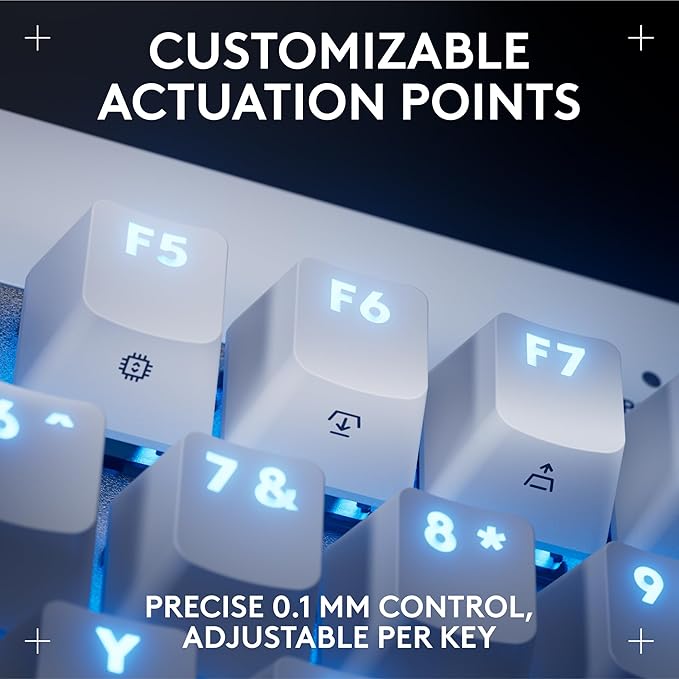 Logitech G PRO X TKL Rapid (Tenkeyless) Wired Gaming Keyboard: Magnetic Analog Switches with Rapid Trigger, Lightsync RGB, Detachable USB-C Cable, Volume Roller & Media Buttons - White