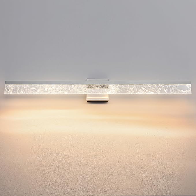 39 Inch Brushed Nickel Vanity Light Fixture, 28W Dimmable LED for Bathroom Above Mirror, Modern Wall Mount Lighting 3000K