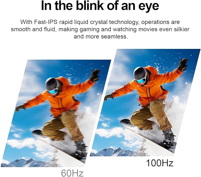 27 Inch Computer Monitor, 100Hz FHD 1080P, Fast-IPS Panel FreeSync Support, 100% sRGB, Eye Care, Frameless 3-Side Borderless Design, HDMI & VGA Ports 100x100mm VESA Mountable (R27 Core)