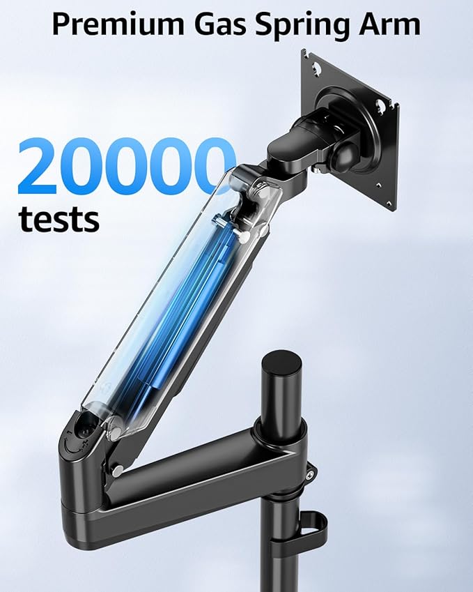 MOUNTUP Heavy Duty Monitor Arm Fits 49 45 42 40 39 34 32 Inch Screens, Ultrawide Monitor Arm Holds 4.4-44 lbs, Monitors Stand for Samsung Odyssey G9 and More, Height Adjustable Mount, VESA Mount