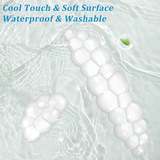Gel Cloud Keyboard and Mouse Wrist Rest, Clear Cloud Wrist Rest for Keyboard, Cute Ergonomic Cloud Wrist Support for Typing, Green Cloud Wrist Rest for Office, Gaming, Computer, Laptop