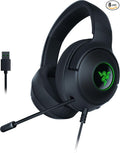Razer Kraken V3 X Wired USB Gaming Headset: Lightweight Build - Triforce 40mm Drivers - HyperClear Cardioid Mic - 7.1 Surround Sound - Chroma RGB Lighting - Black,(Pack of 8)