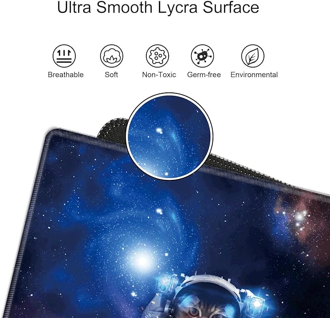 48x24 Mouse Pad Gaming Mousepad 48 Inch Desk Mat Giant Desk Pad Large Computer Mat XXXXL Space Cat Oversized Mouse Mat for Wireless Desktop Work