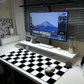 Black and White Checkered Mouse Pad Extended Large Gaming Mousepad XL Big Long Oversized Desk Mat Stitched Edges 31.5 X 11.8 Inch for Home Office