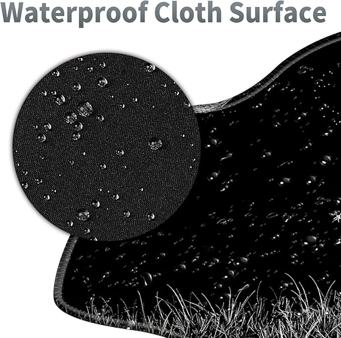 Black Cat Moon Large Gaming Mouse Pad Plus a Coaster, 35.4 x 15.7 inches Desk Mat Extended XXL Mousepad with Stitched Edge Non-Slip Rubber, Desk Pad Computer Mouse Mat for Home Office