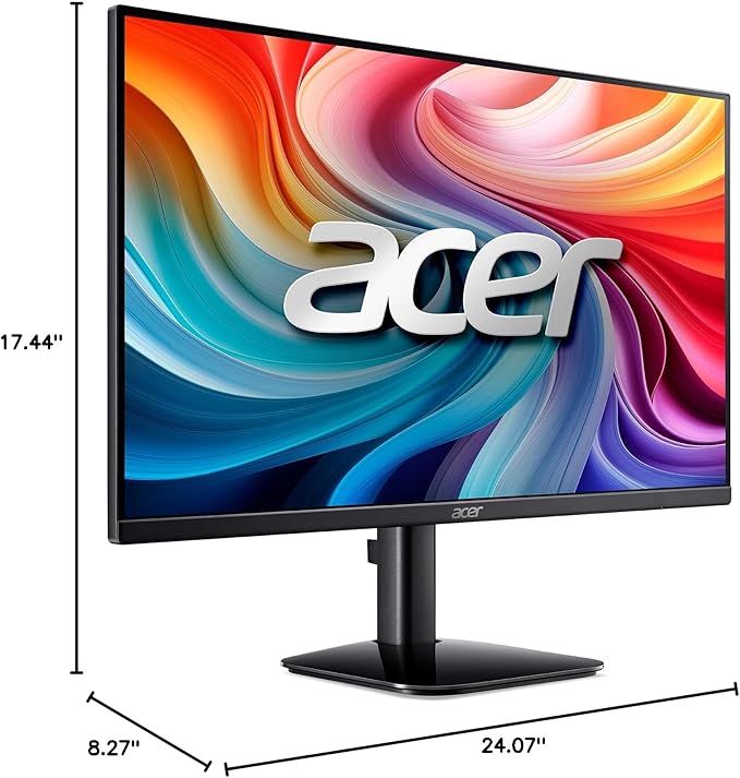acer 27 Inch Monitor- KB272-27 Inch FHD IPS (1920 x 1080) Display, Up to 120Hz Refresh Rate, 99% sRGB, Tilt, Adaptive-Sync Support (FreeSync Compatible) 1ms (VRB), sRGB 99% Color, HDMI & VGA Ports