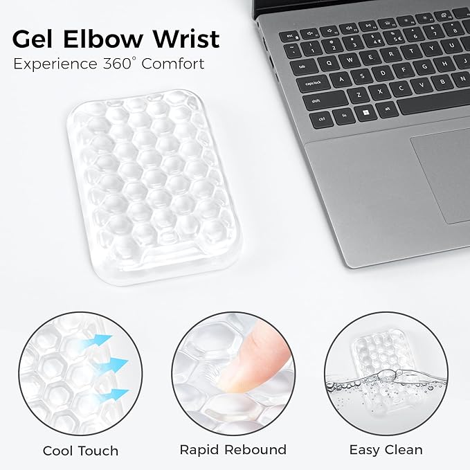 Ospelelf Ergonomic Elbow Pad, Gel Keyboard Wrist Rest Support for Office Desk, Arm Wrist Pad for Typing Comfort, 1 Pack