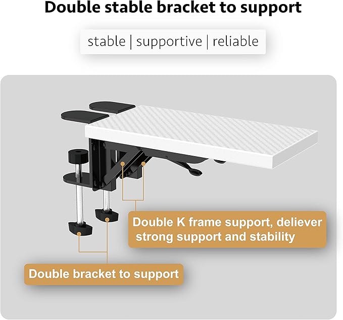 HONJIE Computer arm Support Bracket, Suitable for Office desks, Sturdy Mouse arm Support, Computer Desk Extender, Suitable for Home and Office