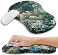 Ergonomic Mouse Pad Wrist Support with Memory Foam Massage Bulge, Carpal Tunnel Mousepad Wrist Rest for Mouse(12x8 inch, Sea Wave)