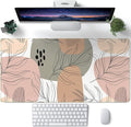 Boho Abstract Large Mouse Pad, Brown Grey Pink Aesthetic XL Mouse Pad, Gaming Mousepad XXL Long Keyboard Mat 31.5''X15.7'' Desk Accessories for Women Girls