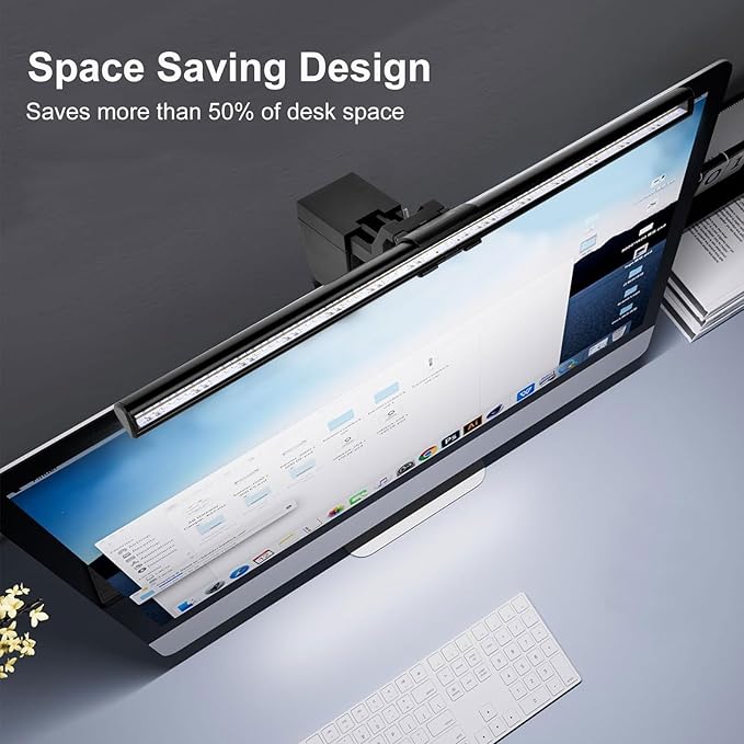 Computer Monitor Lamp, Screen Light Bar Eye Caring, Keyboard Lamp with Clamp/Adjustable Brightness and 3 Color Temperature/No Screen Glare/Space Saving/USB Powered/for Home&Office-40cm