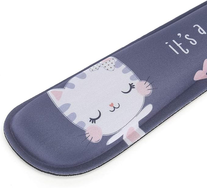 RICHEN Keyboard Wrist Rest and Mouse Pad with Wrist Support, Memory Foam Set for Computer/Laptop/Mac,Gaming and Office, Sturdy & Comfortable & Lightweight for Easy Typing (Cute Cat)