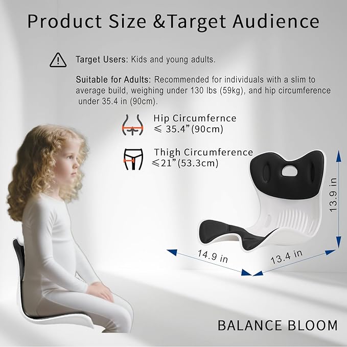 Ergonomic Back Support Office Chair Posture Correction Back & Tailbone Support Seat Cushion Memory Foam Portable Floor Seat Comfortable Lumbar Pillow Home Outdoor Gaming