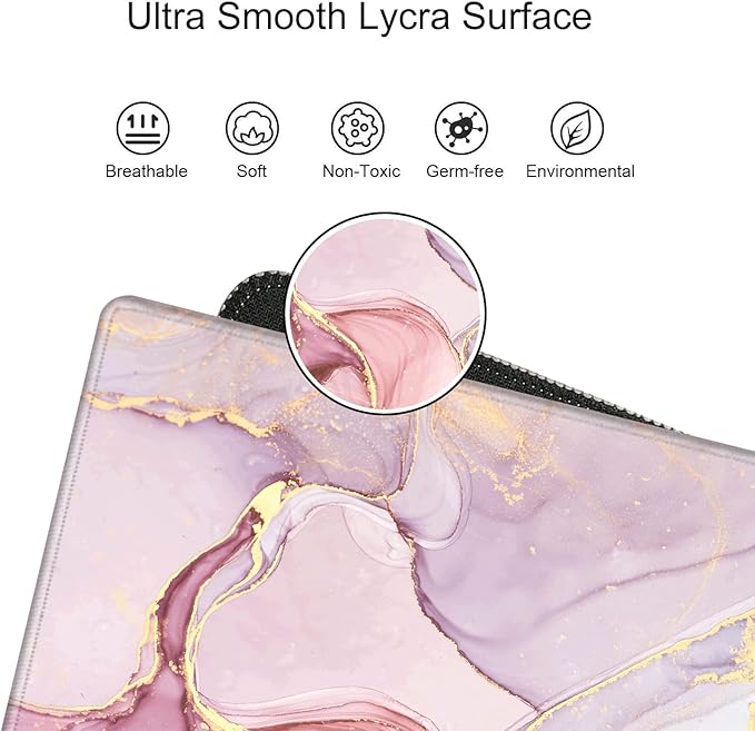 Gaming Mouse Pad Giant 48x24 Desk Mat Oversized Large Mousepad Jumbo Huge Desk Pad Pink Marble Protector Mat XXXL Non Slip Computer Mat for Wireless Desktop Work