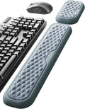 Vaydeer Wrist Rest for Keyboard and Mouse, Computer Ergonomic Wrist Support Pad, Soft Memory Foam Arm Cushion for Desk, Two-Tone Palm Hand Office Laptop Typing-Gray and Blue
