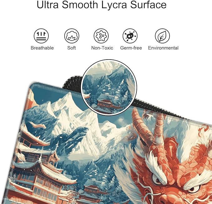 Dragon Mouse Pad Gaming Desk Mat 36x12 Mousepad Large Desk Pad Long Mouse Mat Big Laptop Mat for Wireless Mouse Non Slip Office Work Computer