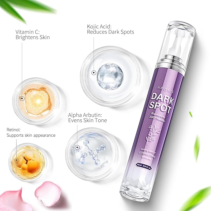 HANYWIL Dark Spot Remover for Face and Body, Dark Spot Corrector Serum, Age Spot Sun Spot Freckles Brown Spot Remover, Melasma Treatment for Face, Skin Care Serum with Roller