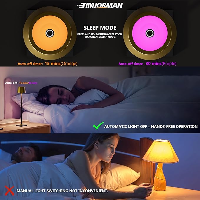 Compact Cordless Table Lamp, Rechargeable LED Night Light, Dual Light Source (RGB Top & Warm Bottom), Touch Control & Timer, Metal Lamp for Bedroom & Kids Room (Antique Brass & Black)