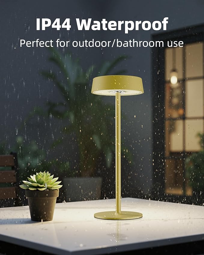 Cordless Lamp, RGB, Outdoor Waterproof, Dimmable Touch Control 3 Color Temperature, Battery Operated Portable, LED Memory Function, Rechargeable Table Lamp, Desk Lamp, Patio Dinning Restaurant Kitchen
