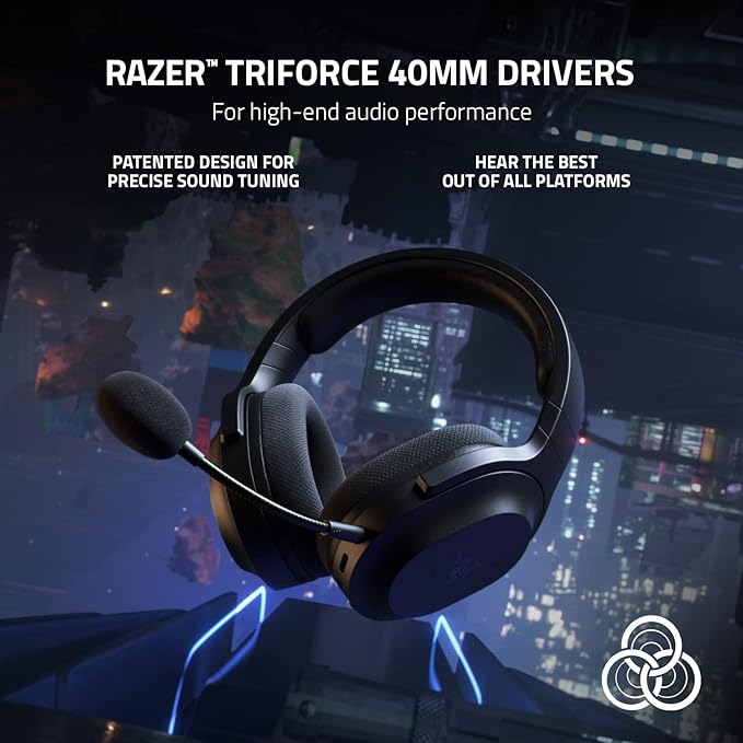 Razer Barracuda X Wireless Gaming & Mobile Headset (PC, PlayStation, Switch 2, Android, iOS): 2.4GHz Wireless + Bluetooth - Lightweight - 40mm Drivers - Detachable Mic - 50 Hr Battery - Black