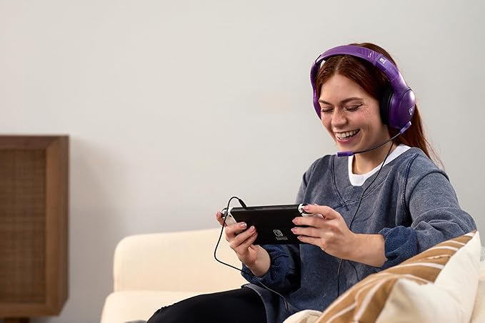 Turtle Beach Airlite Fit Wired Gaming Headset: Officially Licensed for Nintendo Switch, Nintendo Switch Lite & OLED Model - Flip-to-Mute Mic, Over-Ear Comfort Cushions, 40mm Speakers - Ghost Purple