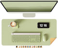 YSAGi Double-Sided Desk Pad, 23.6"x13.7" Leather Desk Mat, Eco Cork Desk Pad Protector, Large Mouse Pad for Desk, Waterproof Desk Blotter Pad, Desk Writing Pad for Office Work/Home(Matcha Green/Cork)
