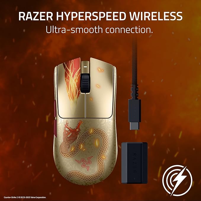 Razer Viper V3 Pro Wireless Esports Gaming Mouse: Symmetrical - 54g - 8K Polling - 35K DPI Optical Sensor - Gen3 Optical Switches - 8 Programmable Controls - 95 Hr Battery - Counter-Strike 2 Edition