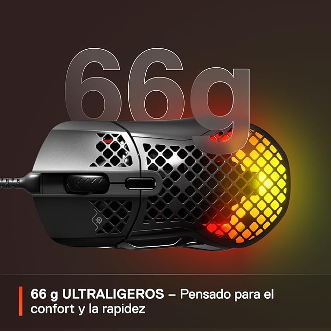 SteelSeries Aerox 5 - Holey RGB Gaming Mouse - Ultra-lightweight Water Resistant Design - 18K DPI TrueMove Air Optical Sensor